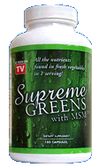 As Seen on TV - Supreme Greens with MSM - 180 Capsule Per Bottle - Each serving contains the nutritional equivalent of 2 pounds of fresh vegetables.